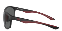 Shop Emporio Armani Logo Wide Pillow Sunglasses in Matte Black online.