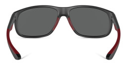 Shop Emporio Armani Logo Wide Pillow Sunglasses in Matte Black online.