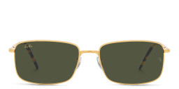 Ray-Ban Unisex Rectangle Sunglasses in Gold – Product Photo 1