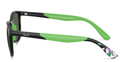 Shop Ray-Ban Junior Toy Story Kids Square Sunglasses in Black & Rubber Green online.