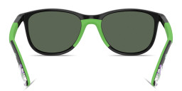 Shop Ray-Ban Junior Toy Story Kids Square Sunglasses in Black & Rubber Green online.