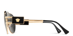 Shop VERSACE Medusa-Embellished Pilot Sunglasses in Gold online.