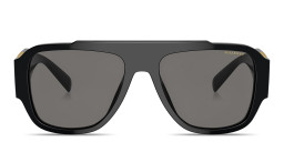 Shop VERSACE Medusa Pillow Sunglasses in Black online.