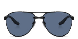 Prada Linea Rossa Logo Aviator Sunglasses in Black – Product Photo 1