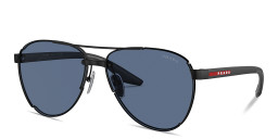 Prada Linea Rossa Logo Aviator Sunglasses in Black – Product Photo 2