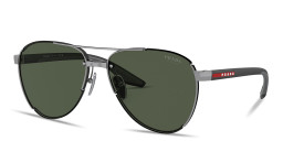 Prada Linea Rossa Logo Signature Pilot Sunglasses in Gunmetal – Product Photo 2