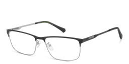 Shop Polaroid Rectangle Eyeglasses in Silver online.