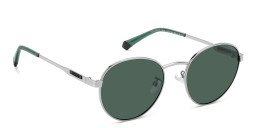 Shop Polaroid Unisex Round Sunglasses in Silver online.