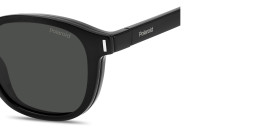Shop Polaroid Clip-On Unisex Square Eyeglasses in Black online.