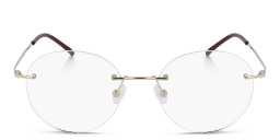 Calvin Klein Unisex Rimless Round Eyeglasses in Gold – Product Photo 1