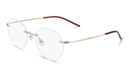 Calvin Klein Unisex Rimless Round Eyeglasses in Gold – Product Photo 2