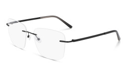 Shop Pure Airlock Brace 200 Rimless Square Eyeglasses in Black online.