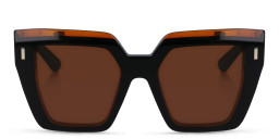 Calvin Klein Oversized Square Sunglasses in Black/Brown – Product Photo 1