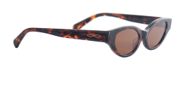 Shop Karen Wazen Glamorous Oval Sunglasses in Tortoise online.