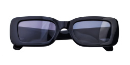 Shop Karen Wazen Kenny Rectangle Sunglasses in Black online.