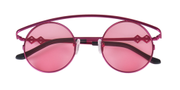 Karen Wazen Retro XL Round Sunglasses in Pink/Pink – Product Photo 3
