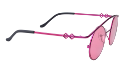 Karen Wazen Retro XL Round Sunglasses in Pink – Product Photo 2