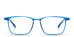 Modo Wide Rectangle Eyeglasses in Blue – Product Photo 1