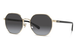 Coach Logo Lettering Irregular Sunglasses in Gold – Product Photo 2