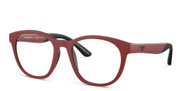 Emporio Armani Junior Eagle Logo Kids Panthos Eyeglasses in Red – Product Photo 2