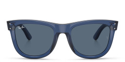 Ray-Ban Wayfarer Reverse Unisex Square Sunglasses in Transparent Navy Blue/Dark Blue – Product Photo 1