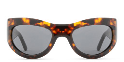 Shop Karen Wazen Swim Oval Sunglasses in Tortoise online.