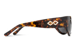 Shop Karen Wazen Swim Oval Sunglasses in Tortoise online.