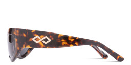 Shop Karen Wazen Swim Oval Sunglasses in Tortoise online.