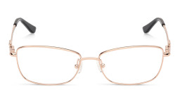 Shop Guess Rectangle Eyeglasses in Rose Gold online.