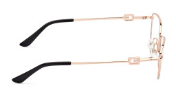 Shop Guess Rectangle Eyeglasses in Rose Gold online.