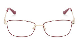 Shop Guess Rectangle Eyeglasses in Gold online.