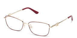 Shop Guess Rectangle Eyeglasses in Gold online.