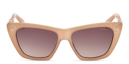 Shop Guess Square Sunglasses in Beige/Gradient Brown online.
