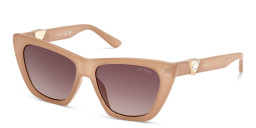Shop Guess Square Sunglasses in Beige online.