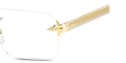 Shop DAVID BECKHAM Rimless Rectangle Eyeglasses in Gold Crystal online.