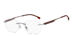 Hugo Boss Rimless Round Eyeglasses in Clear – Product Photo 2