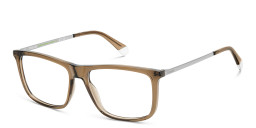 Shop Polaroid Rectangle Eyeglasses in Beige online.