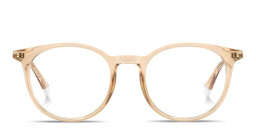 Shop Polaroid Engraved Logo Unisex Round Eyeglasses in Transparent Beige online.