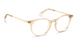 Shop Polaroid Engraved Logo Unisex Round Eyeglasses in Transparent Beige online.