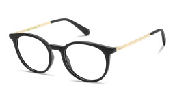 Shop Polaroid Engraved Logo Unisex Round Eyeglasses in Black online.