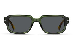 Hugo Boss Rectangle Sunglasses in Transparent Green – Product Photo 1
