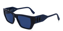 Shop KARL LAGERFELD Unisex Rectangle Sunglasses in Blue online.