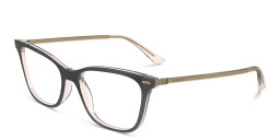 Shop Calvin Klein Rectangle Eyeglasses in Black online.