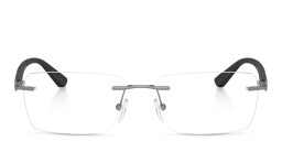 Armani Exchange A|X Logo Wide Rimless Rectangle Eyeglasses in Gunmetal – Product Photo 1
