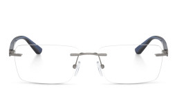 Armani Exchange Rimless Rectangle Eyeglasses in Grey – Product Photo 1