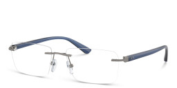 Armani Exchange Rimless Rectangle Eyeglasses in Grey – Product Photo 2