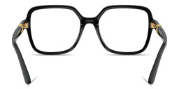 Shop Dolce & Gabbana DG Oversized Wide Square Eyeglasses in Black online.