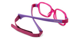Mira Flex Kids Rectangle Eyeglasses in Dark Pink – Product Photo 3