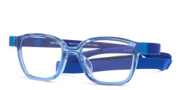 Shop Mira Flex Logo Kids Square Eyeglasses in Light Blue online.