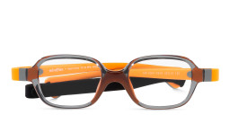 Shop Mira Flex Logo Kids Rectangle Eyeglasses in Transparent Grey online.
